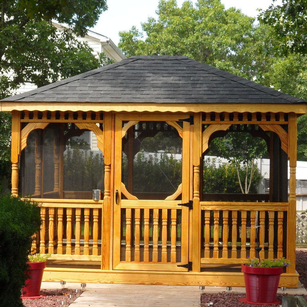Pressure-Treated Wood Rectangle Gazebo Kit By Atlantic Outdoors