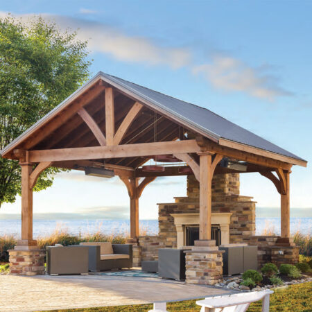 Pressure-Treated Wood Pavilion Kit By Atlantic Outdoors