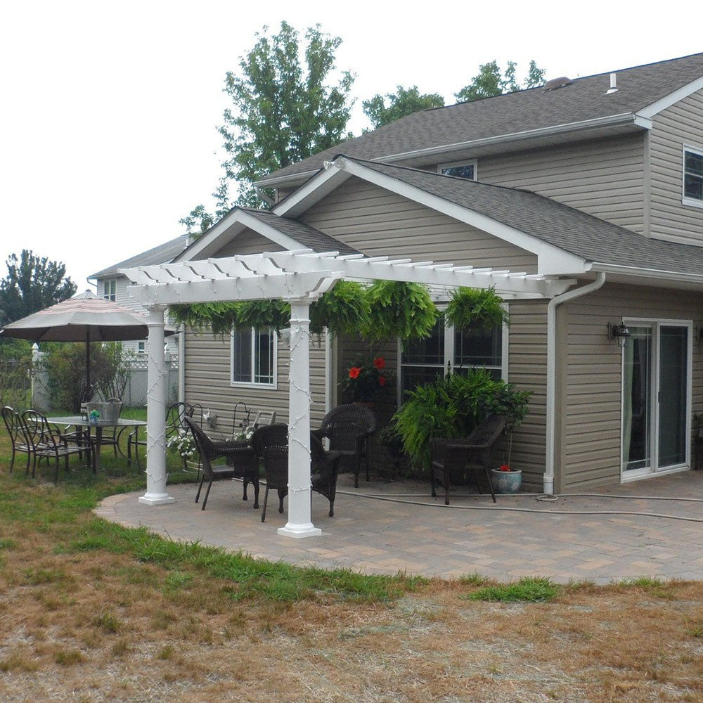 Vinyl Wall-Mounted Cozy Retreat Pergola Kit By Atlantic Outdoors