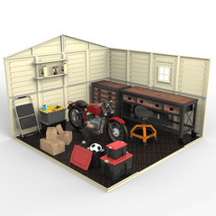 10.5x10.5 WoodBridge Plus Vinyl Shed By Duramax Shed Kit Duramax Building Products