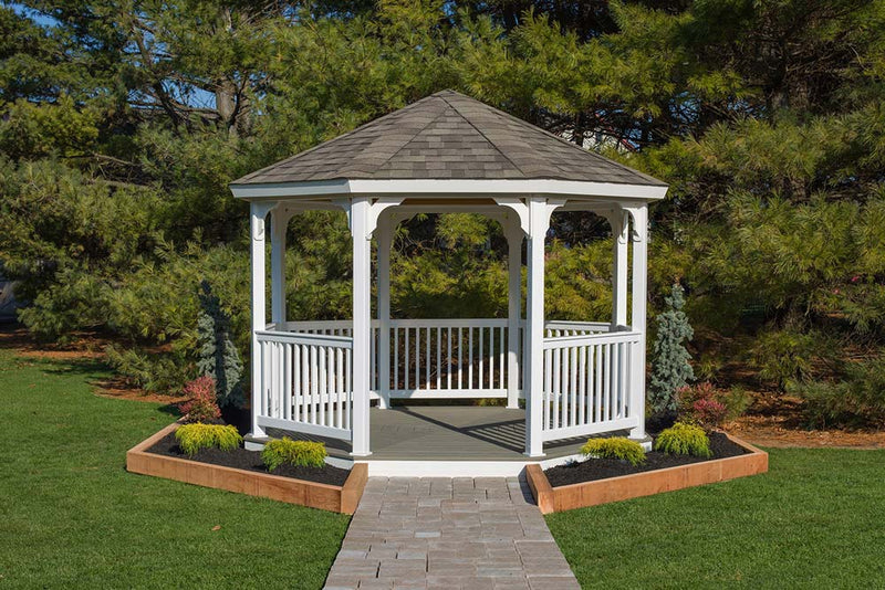 12′ Vinyl Octagon Gazebo Kit By YardCraft Vinyl Gazebos YardCraft