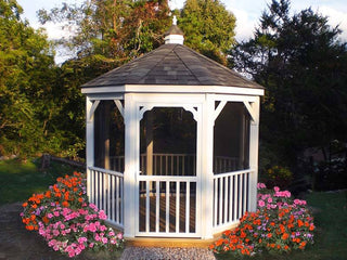 12' White Octagon Gazebo Vinyl