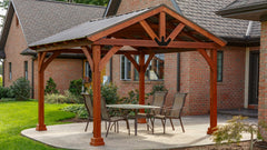 12×12 Westmont Wood Pavilion (Canyon Brown) By YardCraft Pavilion YardCraft