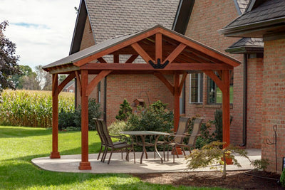 12×12 Westmont Wood Pavilion (Canyon Brown) By YardCraft Pavilion YardCraft