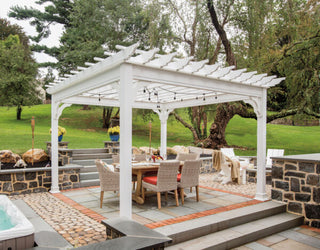 12′ x 12′ Traditional White Pergola Vinyl
