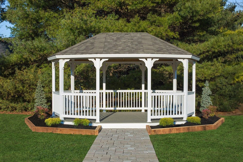 12×18 Vinyl Oval Gazebo Kit By YardCraft Vinyl Gazebos YardCraft