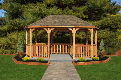 12×18 Wood Oval Gazebo Kit By YardCraft Wood Gazebos YardCraft