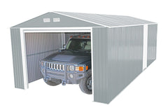 12x20 Imperial Metal Garage Light Grey w/White Trim By Duramax Garage Kit Duramax Building Products