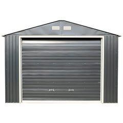 12x26 Imperial Metal Garage Dark Grey w/White Trim By Duramax Garage Kit Duramax Building Products