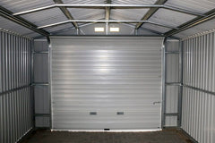 12x26 Imperial Metal Garage Dark Grey w/White Trim By Duramax Garage Kit Duramax Building Products