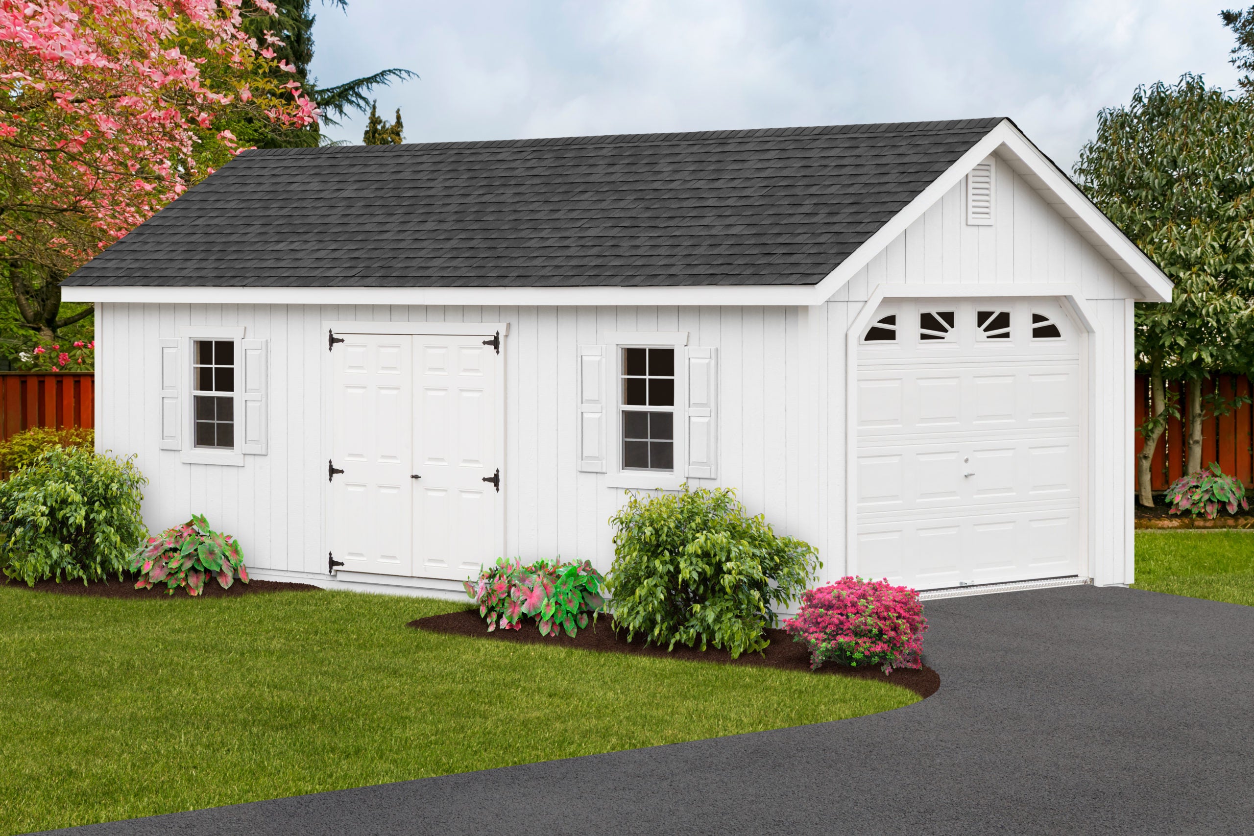☆ROUTE66 GARAGE type36 LB Ver 36x26 Garage with Lean-To | 36x26x12 Metal Garage Prices