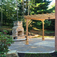 Wall Mounted Pressure-Treated Wood Picnic Paradise Pergola Kit By Atlantic Outdoors
