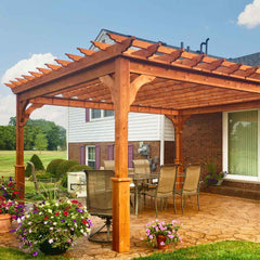Wall Mounted Cedar Wood Cozy Retreat Pergola Kit