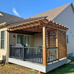 Wall Mounted Pressure-Treated Wood Picnic Paradise Pergola Kit By Atlantic Outdoors