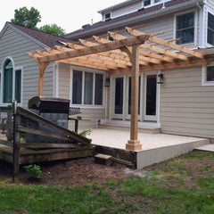 Wall Mounted Pressure-Treated Wood Picnic Paradise Pergola Kit By Atlantic Outdoors