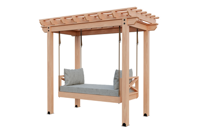 6×10 Cedar Pergola DayBed Swing Kit By YardCraft