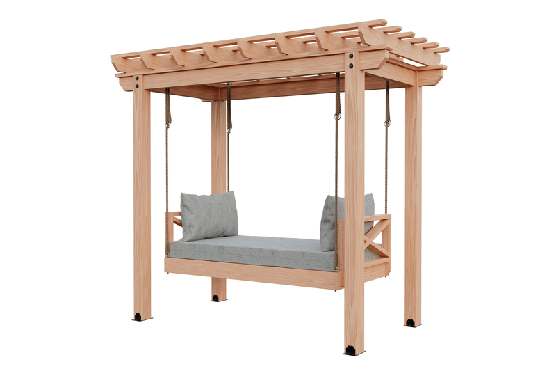 6×10 Cedar Pergola DayBed Swing Kit By YardCraft