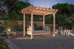 8×10 Cedar Pergola DayBed Swing Kit By YardCraft Wood Pergolas YardCraft