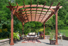8×10 Cedar Pergola DayBed Swing Kit By YardCraft Wood Pergolas YardCraft