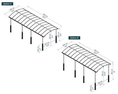 Arcadia Alpine 12'x28' Carport-Gray/Gray by Palram-Canopia