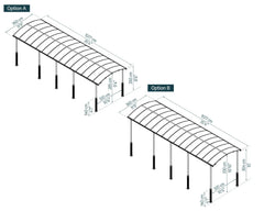 Arcadia Alpine 12'x35' Carport-Gray/Gray by Palram-Canopia