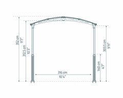 Arcadia Alpine 12'x14' Carport-Gray/Gray by Palram-Canopia