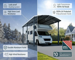 Arcadia Alpine 12'x14' Carport-Gray/Gray by Palram-Canopia