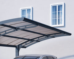 Arizona 10'x16' Wave 5000 Single Carport Kit-Gray/Solar Gray by Palram-Canopia