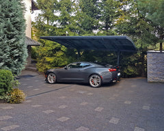 Arizona 10'x16' Wave 5000 Single Carport Kit-Gray/Solar Gray by Palram-Canopia