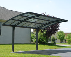 Arizona 10'x16' Wave 5000 Single Carport Kit-Gray/Solar Gray by Palram-Canopia