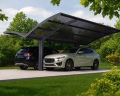 Arizona 19'x16' Wave Double Carport Wing Kit-Gray/Solar Gray by Palram-Canopia