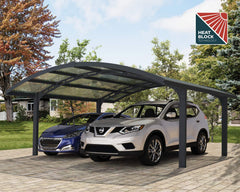 Arizona 19'x16' Wave Double Carport Arch Kit-Gray/Solar Gray by Palram-Canopia