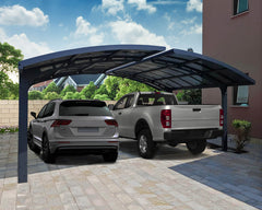 Arizona 19'x16' Wave Double Carport Arch Kit-Gray/Solar Gray by Palram-Canopia