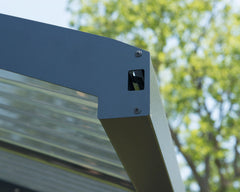 Arizona 19'x16' Wave Double Carport Arch Kit-Gray/Solar Gray by Palram-Canopia