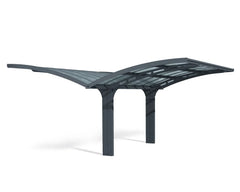 Arizona 19'x16' Wave Double Carport Wing Kit-Gray/Solar Gray by Palram-Canopia