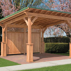 Rough Cut Cedar Wood Holiday Shadow Series Pavilion Kit By Atlantic Outdoors