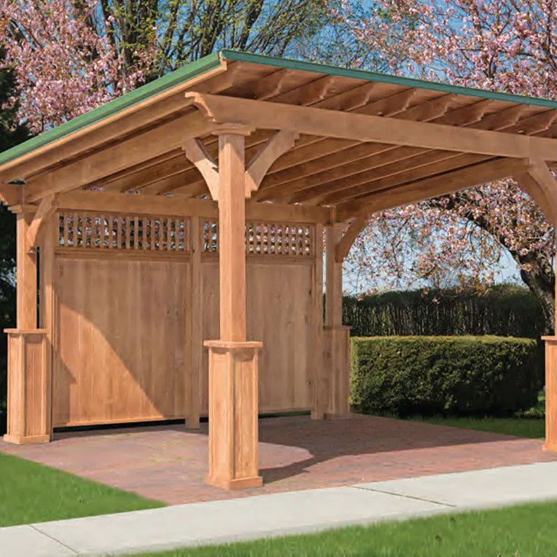 Rough Cut Cedar Wood Holiday Shadow Series Pavilion Kit By Atlantic Outdoors