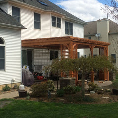 Cedar Wood Wall-Mounted Cozy Retreat Pergola Kit By Atlantic Outdoors