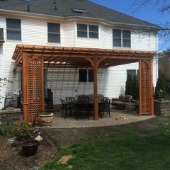 Cedar Wood Wall-Mounted Cozy Retreat Pergola Kit By Atlantic Outdoors