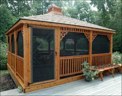 Cedar Wood Rectangle Gazebo Kit By Atlantic Outdoors