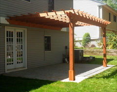 Wall Mounted Cedar Wood Cozy Retreat Pergola Kit
