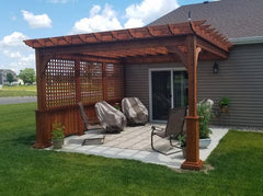 Wall Mounted Cedar Wood Cozy Retreat Pergola Kit