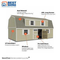 Crafted Colossal Elite Shed Kit Series 16'x28'-32' By Best Barns