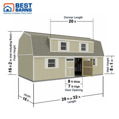 Crafted Colossal Elite Shed Kit Series 16'x28'-32' By Best Barns