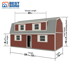 Crafted Colossal Elite Shed Kit Series 16'x28'-32' By Best Barns