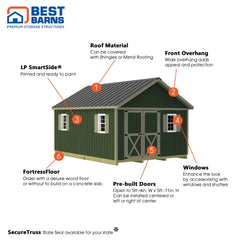 Crafter's Connection 12x16 Shed Kit Series By Best Barns