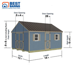 Crafter's Connection 12x16 Shed Kit Series By Best Barns