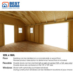 Crafter's Connection 12x16 Shed Kit Series By Best Barns