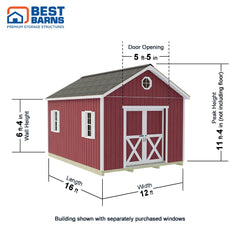 Crafter's Connection 12x16 Shed Kit Series By Best Barns