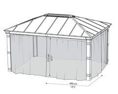 Dallas 12'x16' Gazebo Curtain Set by Palram-Canopia